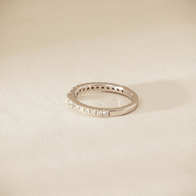 Deja Vu 18ct White Gold .46ct Diamond Curved Band - Ring - Walker & Hall