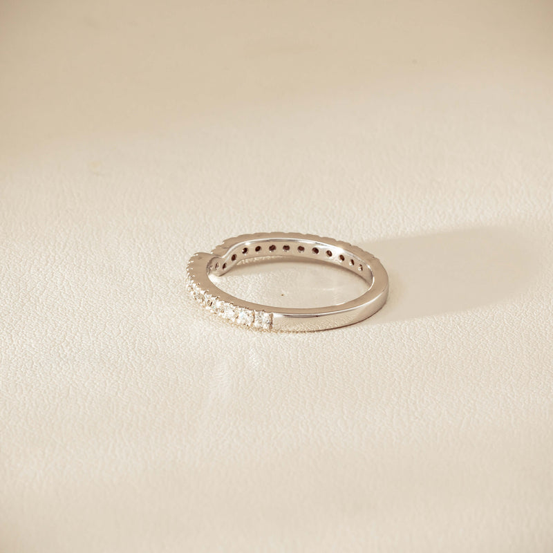 Deja Vu 18ct White Gold .46ct Diamond Curved Band - Ring - Walker & Hall