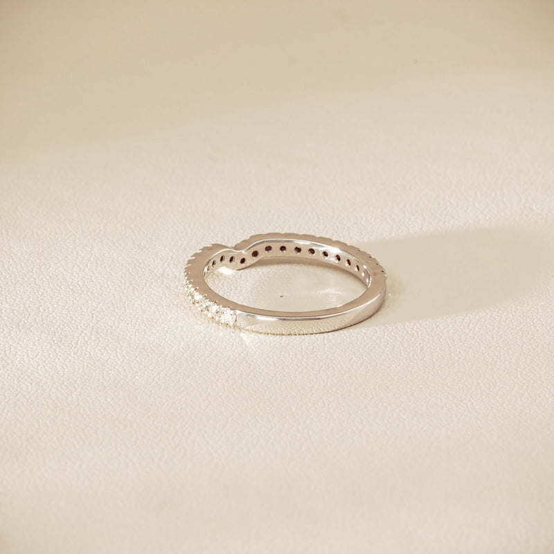 Deja Vu 18ct White Gold .46ct Diamond Curved Band - Ring - Walker & Hall