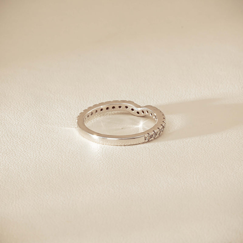 Deja Vu 18ct White Gold .46ct Diamond Curved Band - Ring - Walker & Hall