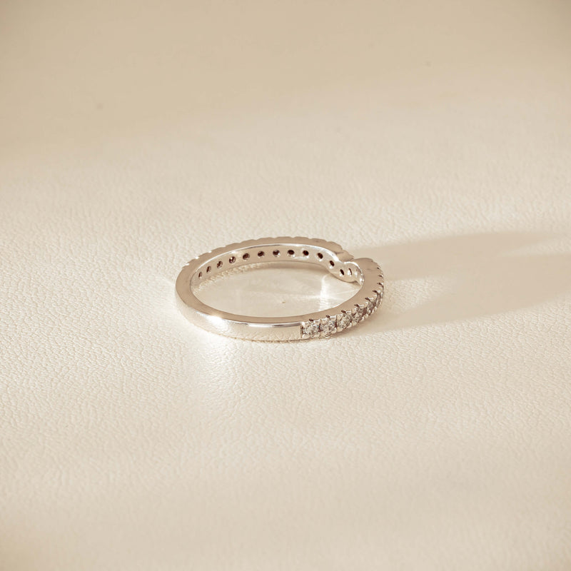 Deja Vu 18ct White Gold .46ct Diamond Curved Band - Ring - Walker & Hall
