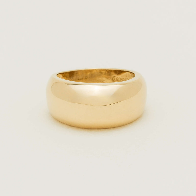 Deja Vu 18ct Yellow Gold Dome Ring - Ring - Walker & Hall