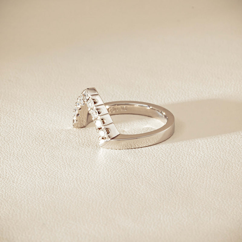 Deja Vu 18ct White Gold .27ct Diamond V-Shaped Band - Ring - Walker & Hall