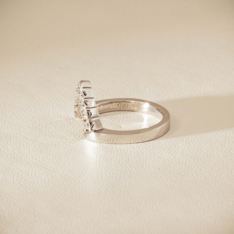 Deja Vu 18ct White Gold .27ct Diamond V-Shaped Band - Ring - Walker & Hall