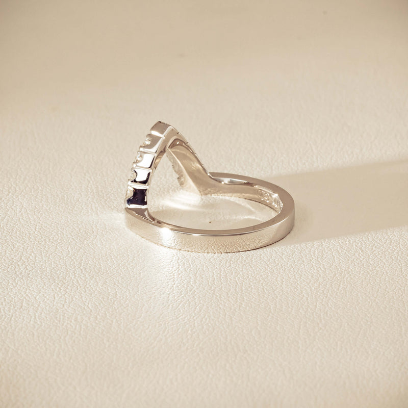 Deja Vu 18ct White Gold .27ct Diamond V-Shaped Band - Ring - Walker & Hall