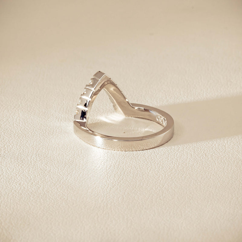 Deja Vu 18ct White Gold .27ct Diamond V-Shaped Band - Ring - Walker & Hall