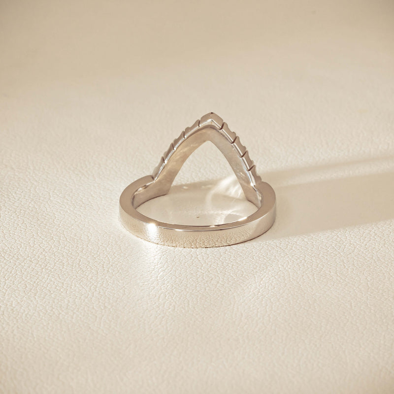 Deja Vu 18ct White Gold .27ct Diamond V-Shaped Band - Ring - Walker & Hall