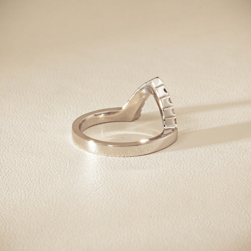 Deja Vu 18ct White Gold .27ct Diamond V-Shaped Band - Ring - Walker & Hall