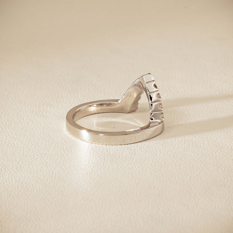 Deja Vu 18ct White Gold .27ct Diamond V-Shaped Band - Ring - Walker & Hall