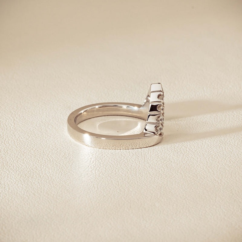 Deja Vu 18ct White Gold .27ct Diamond V-Shaped Band - Ring - Walker & Hall