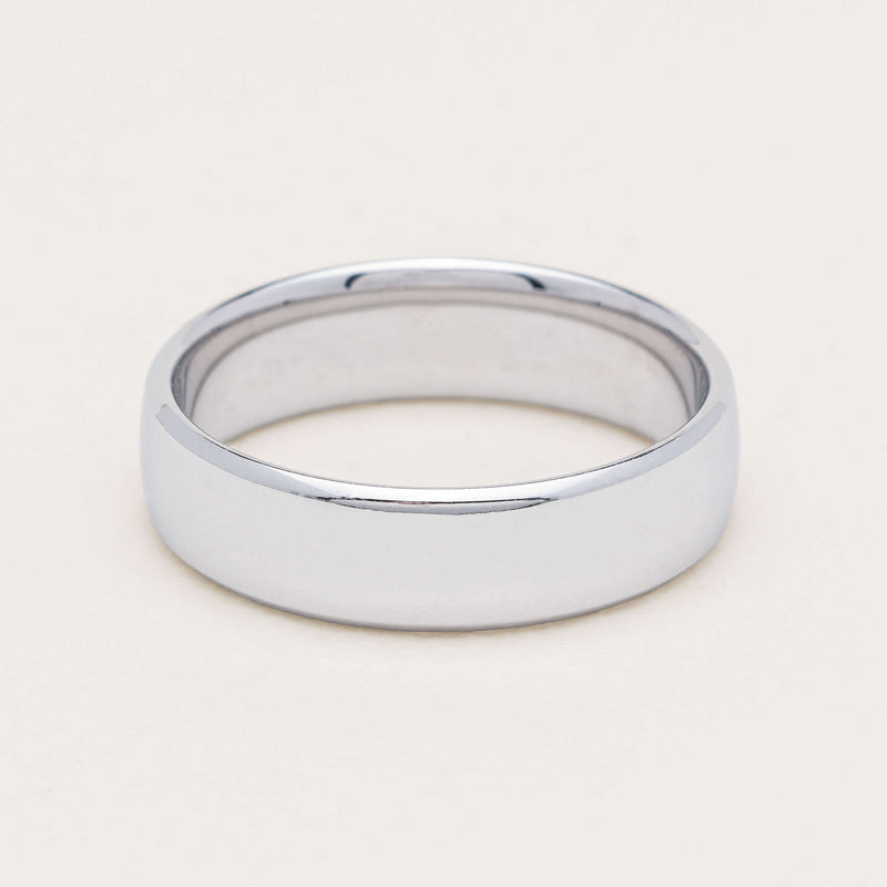 9ct White Gold 6mm Band - Ring - Walker & Hall