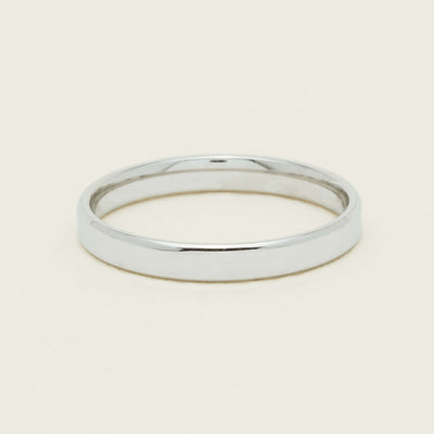 18ct White Gold 2.5mm Square Profile Band - Ring - Walker & Hall