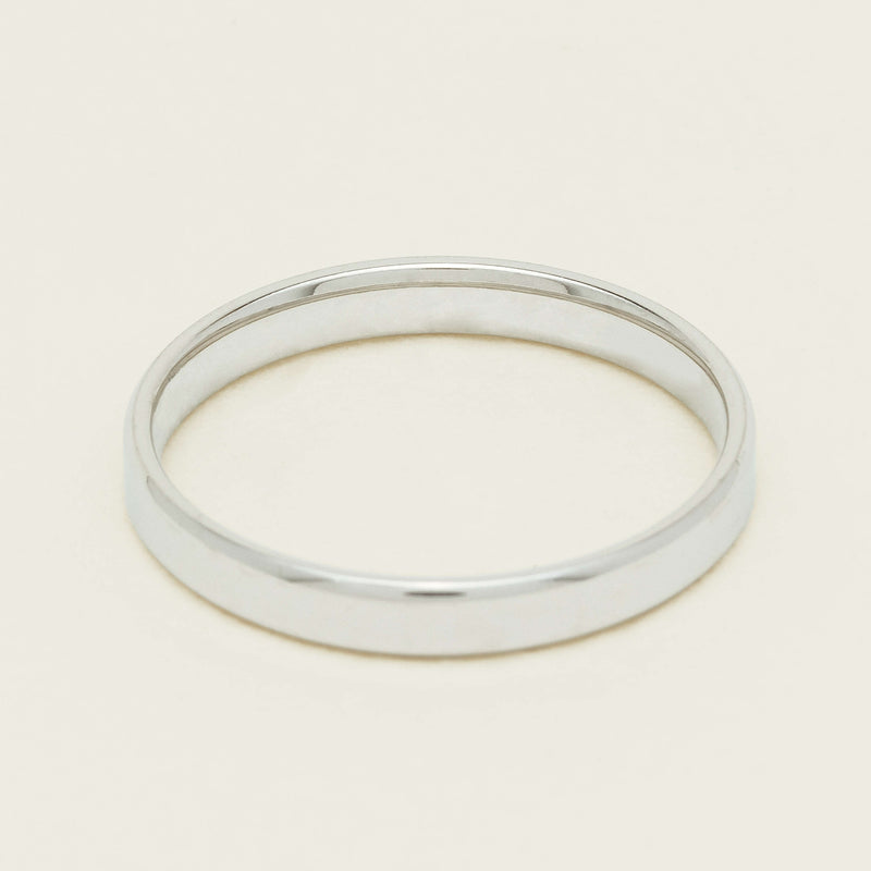 18ct White Gold 2.5mm Square Profile Band - Ring - Walker & Hall