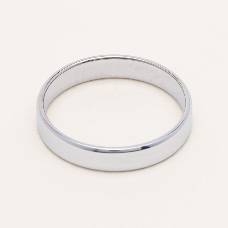 9ct White Gold 4mm Square Profile Band - Ring - Walker & Hall