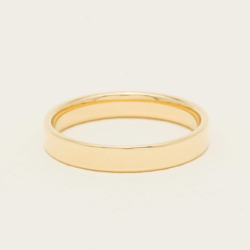 18ct Yellow Gold 3mm Square Profile Band - Ring - Walker & Hall