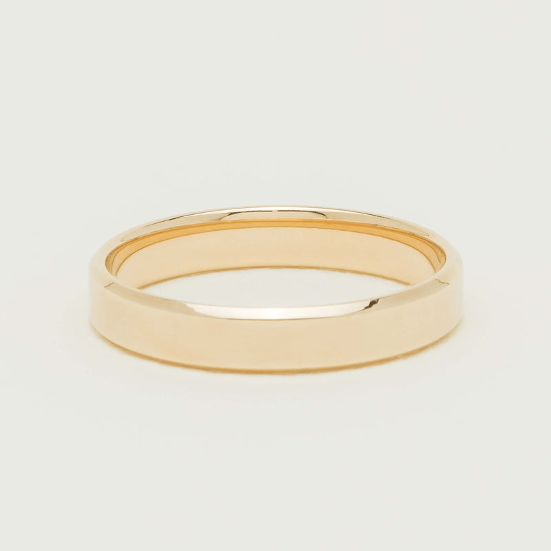 9ct Yellow Gold 4mm Square Profile Band - Ring - Walker & Hall