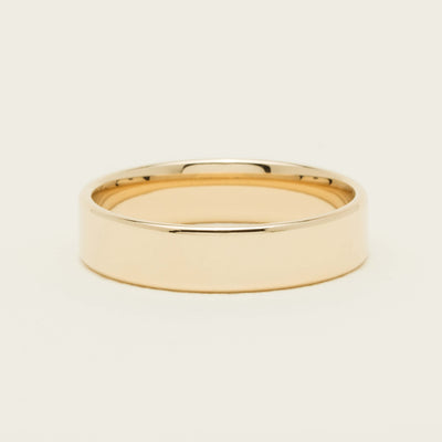 9ct Yellow Gold 5mm Square Profile Band - Ring - Walker & Hall