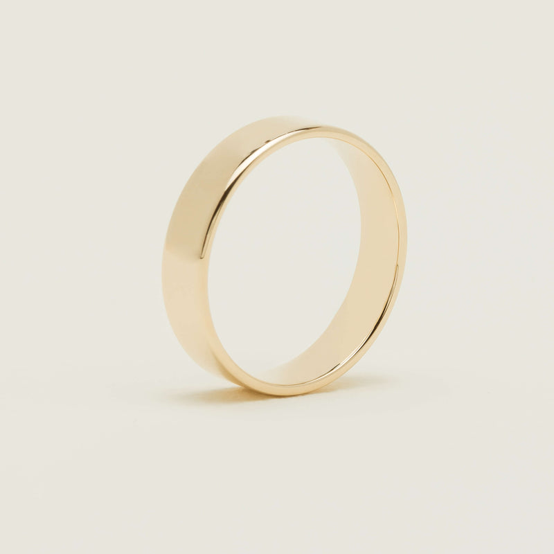 9ct Yellow Gold 5mm Square Profile Band - Ring - Walker & Hall