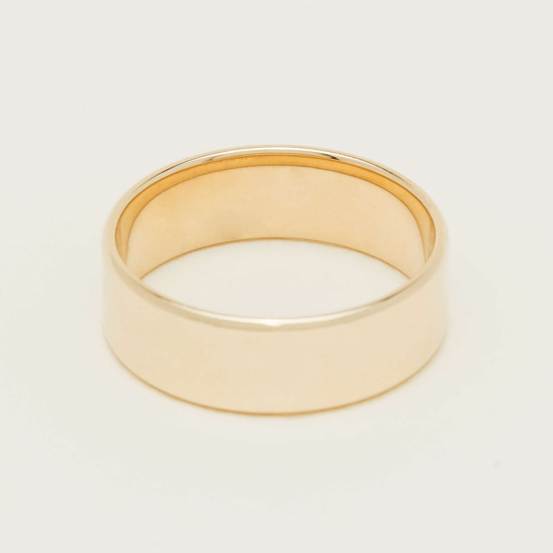 9ct Yellow Gold 7mm Square Profile Band - Ring - Walker & Hall