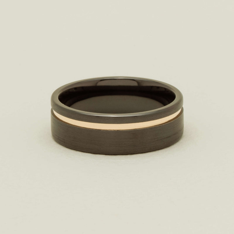 9ct Yellow Gold & Zirconium Ring - Ring - Walker & Hall