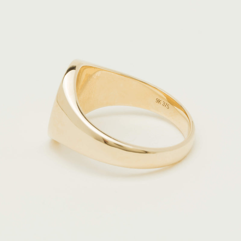 9ct Yellow Gold Men's Oval Signet Ring - Ring - Walker & Hall