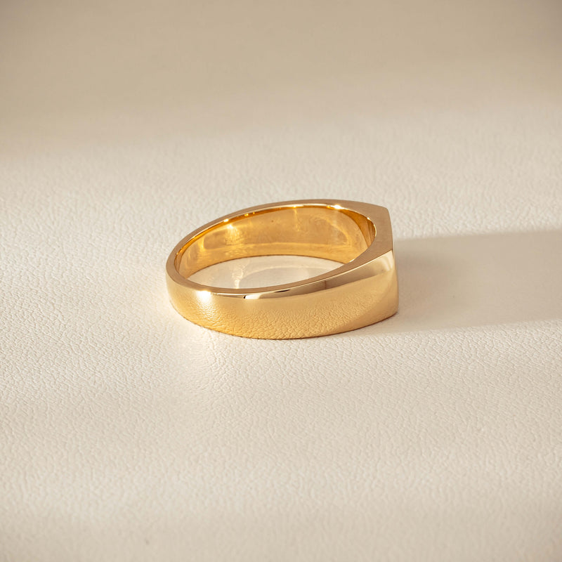 9ct Yellow Gold Rectangular Signet Ring - Ring - Walker & Hall