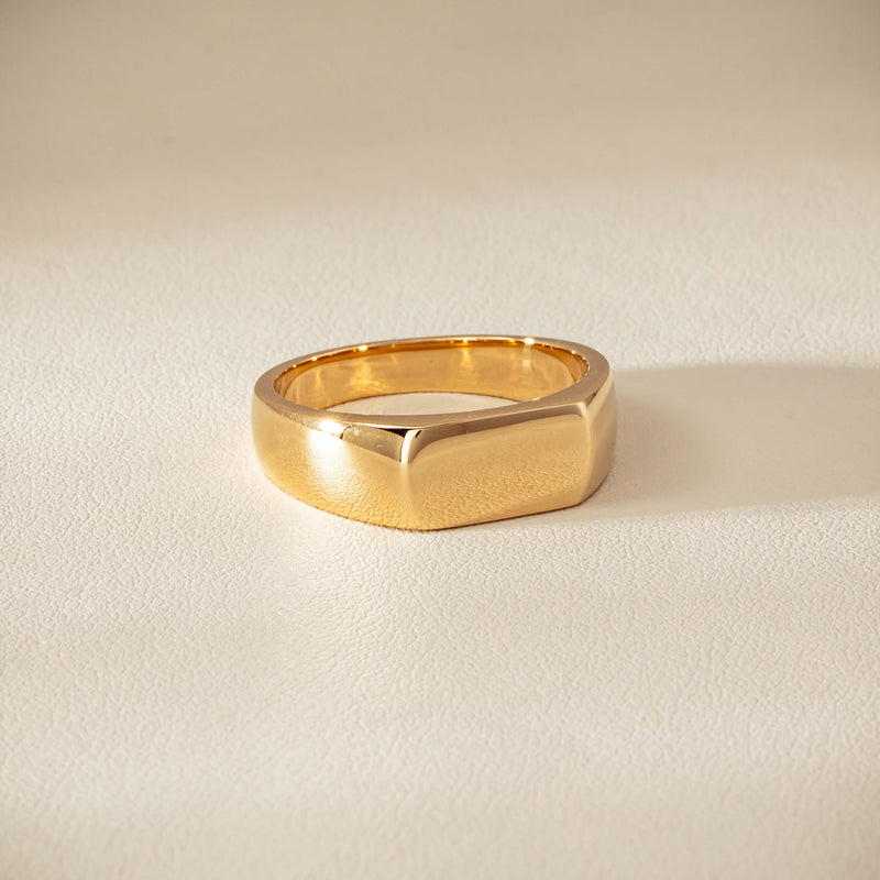 9ct Yellow Gold Rectangular Signet Ring - Ring - Walker & Hall
