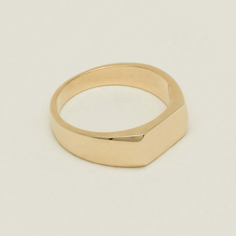 9ct Yellow Gold Rectangular Signet Ring - Ring - Walker & Hall