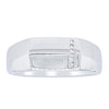 9ct White Gold .06ct Diamond Mens Signet Ring-Ring-Walker & Hall