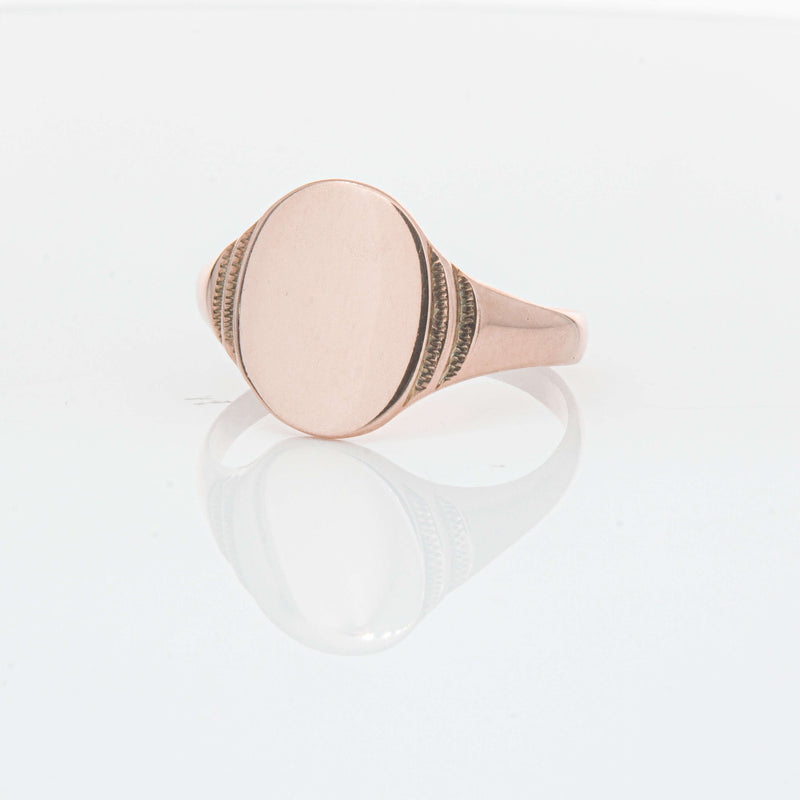 Deja Vu 9ct Rose Gold Oval Signet Ring - Ring - Walker & Hall