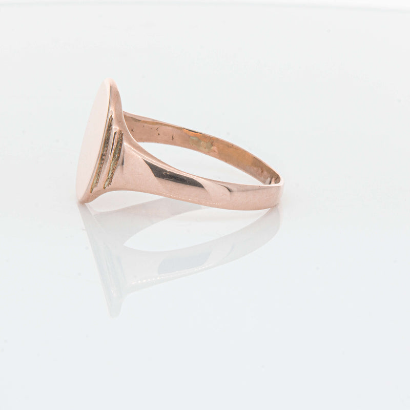 Deja Vu 9ct Rose Gold Oval Signet Ring - Ring - Walker & Hall