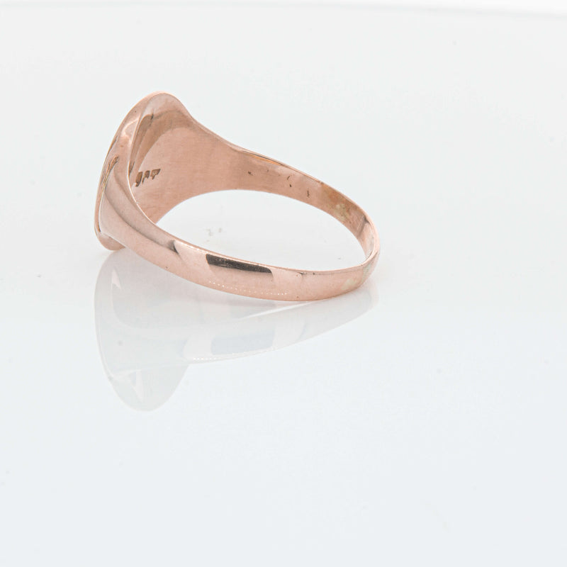 Deja Vu 9ct Rose Gold Oval Signet Ring - Ring - Walker & Hall