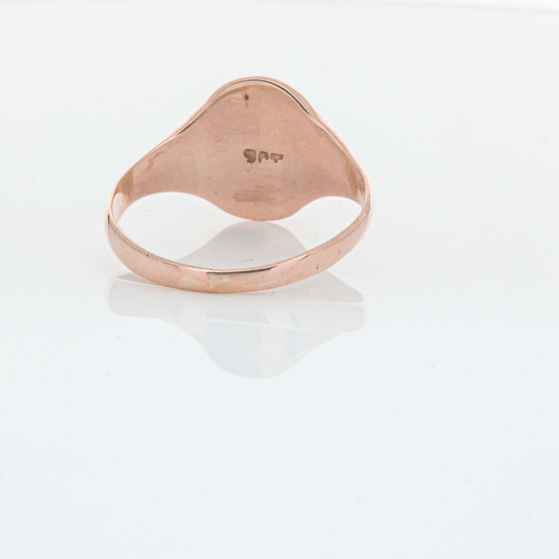 Deja Vu 9ct Rose Gold Oval Signet Ring - Ring - Walker & Hall