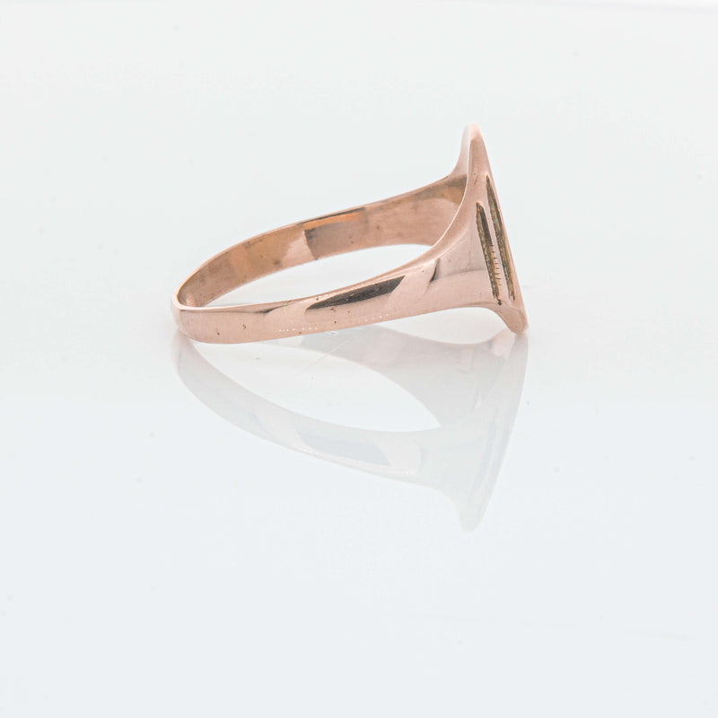 Deja Vu 9ct Rose Gold Oval Signet Ring - Ring - Walker & Hall
