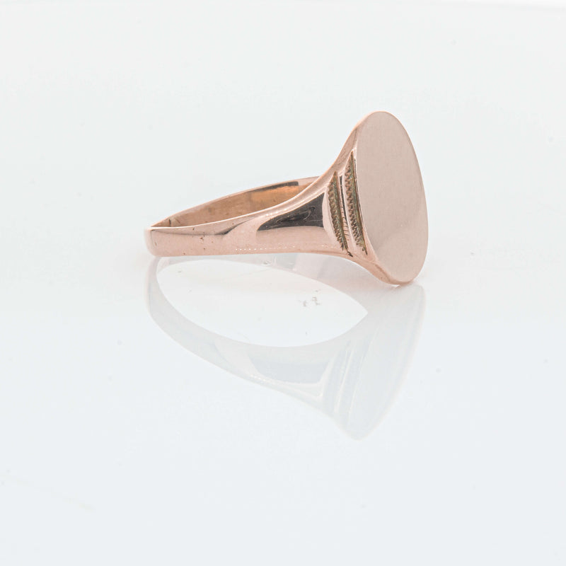 Deja Vu 9ct Rose Gold Oval Signet Ring - Ring - Walker & Hall