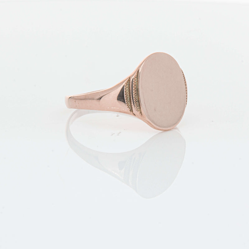 Deja Vu 9ct Rose Gold Oval Signet Ring - Ring - Walker & Hall