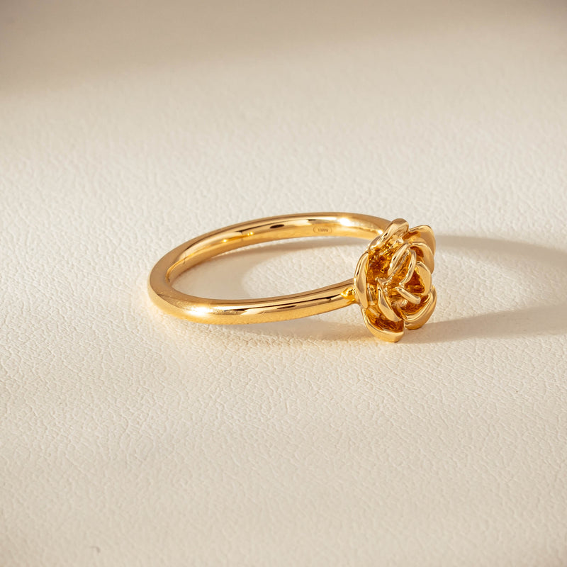 18ct Yellow Gold Albertine Rose Ring - Ring - Walker & Hall