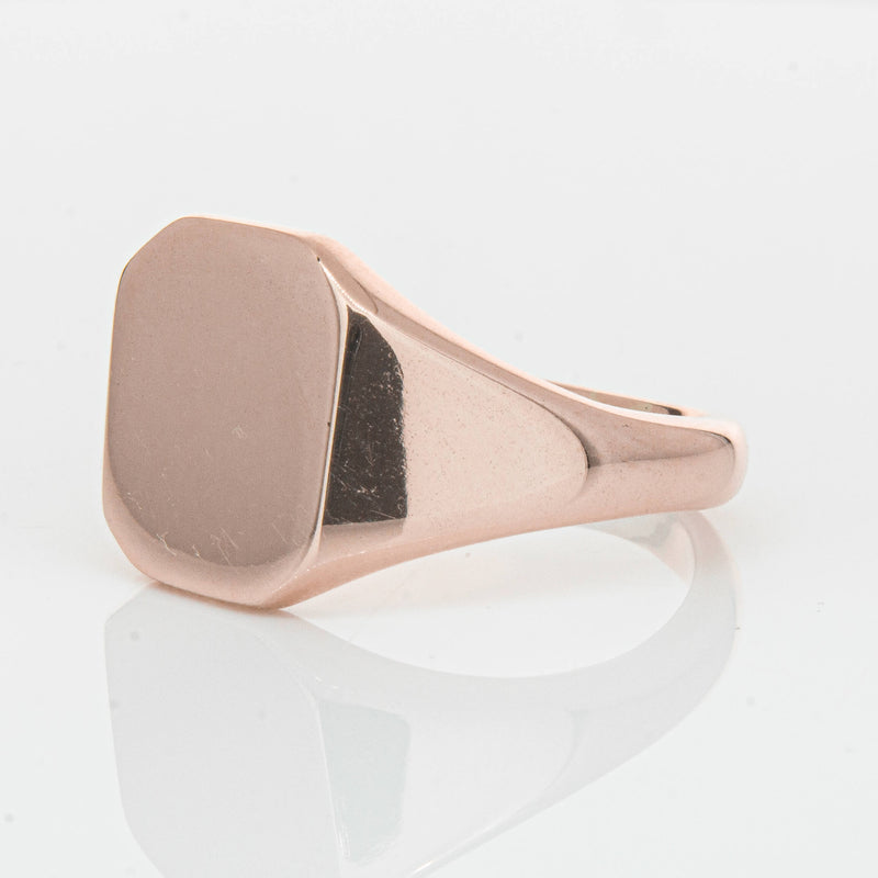 Deja Vu 9ct Rose Gold Mens Signet Ring - Ring - Walker & Hall