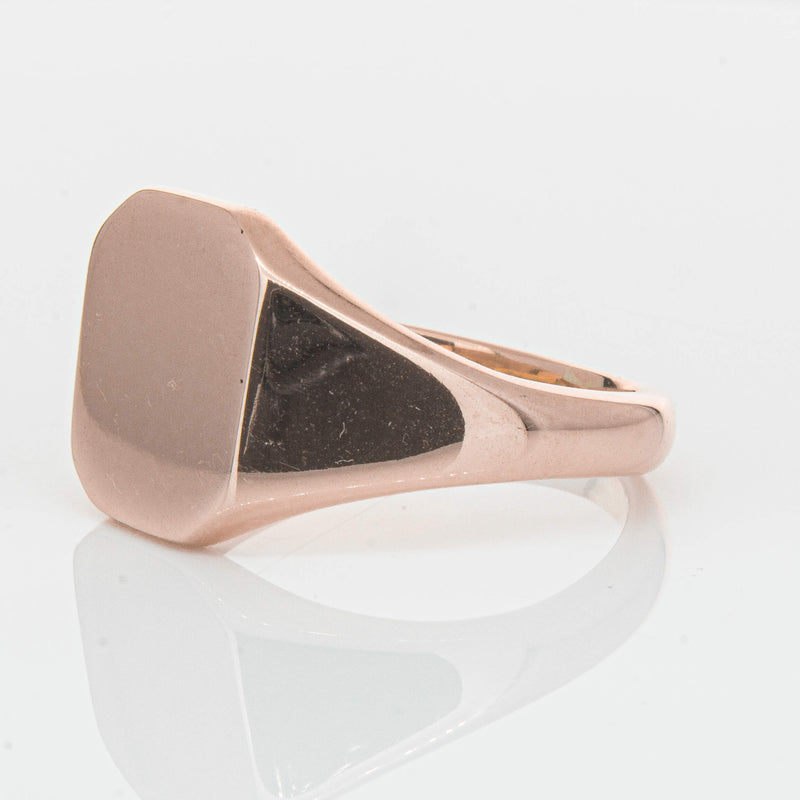 Deja Vu 9ct Rose Gold Mens Signet Ring - Ring - Walker & Hall