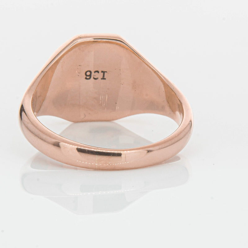 Deja Vu 9ct Rose Gold Mens Signet Ring - Ring - Walker & Hall