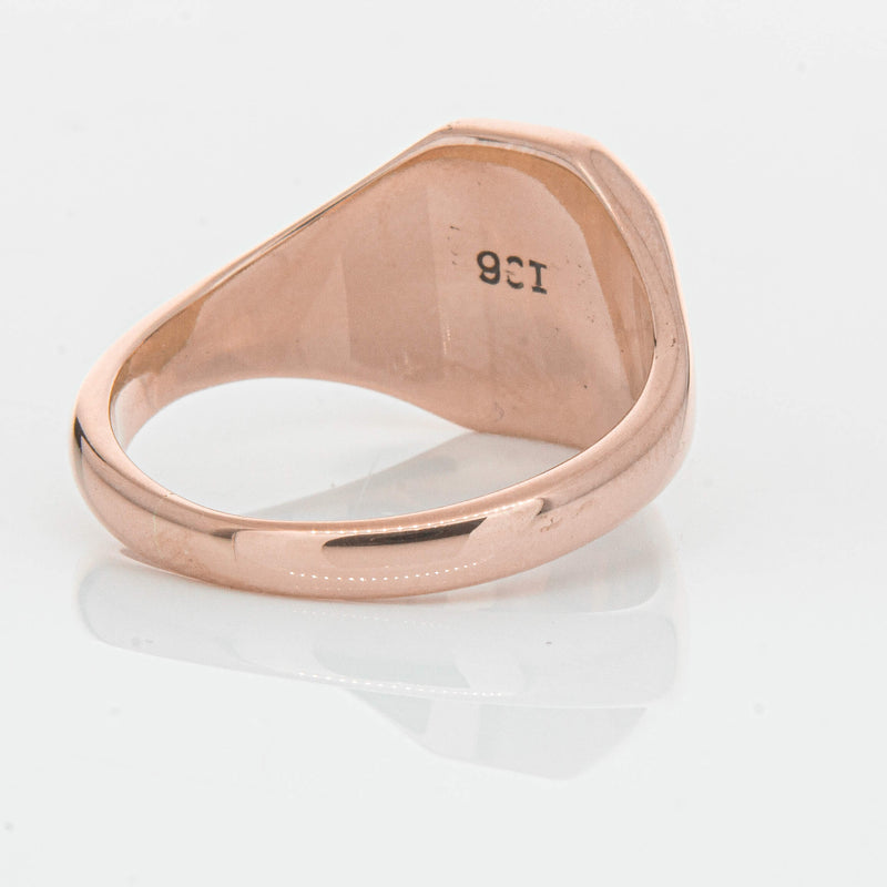 Deja Vu 9ct Rose Gold Mens Signet Ring - Ring - Walker & Hall
