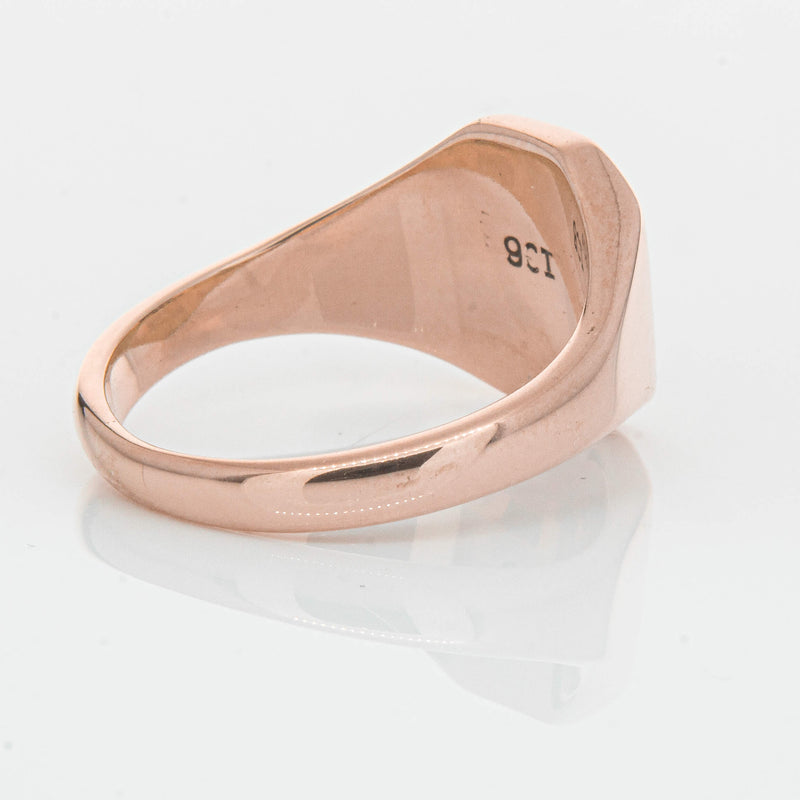 Deja Vu 9ct Rose Gold Mens Signet Ring - Ring - Walker & Hall