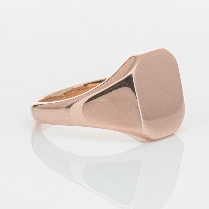 Deja Vu 9ct Rose Gold Mens Signet Ring - Ring - Walker & Hall
