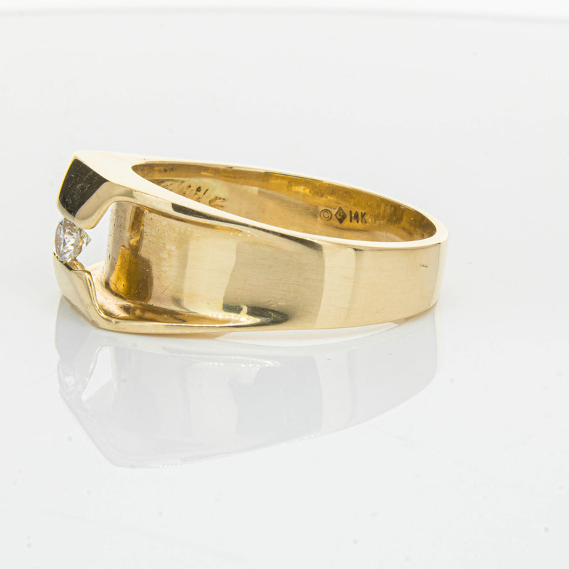Deja Vu 14ct Yellow Gold .22ct Diamond Mens Ring - Ring - Walker & Hall