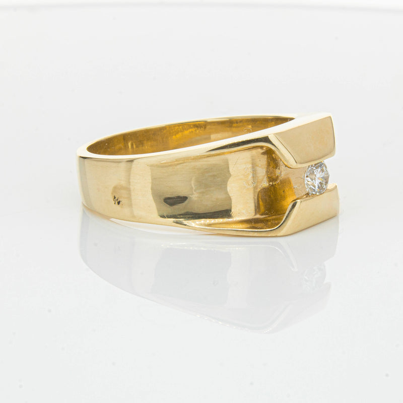 Deja Vu 14ct Yellow Gold .22ct Diamond Mens Ring - Ring - Walker & Hall