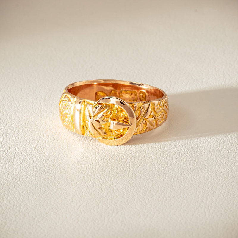 Vintage 9ct Yellow Gold Garter Ring - Chester 1894 - Ring - Walker & Hall