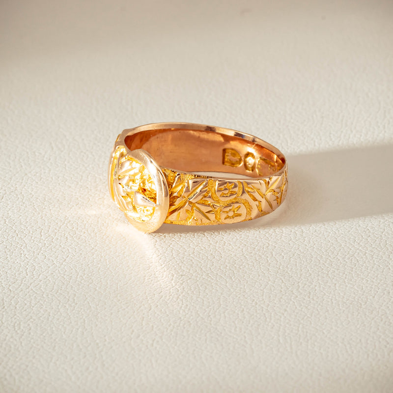 Vintage 9ct Yellow Gold Garter Ring - Chester 1894 - Ring - Walker & Hall
