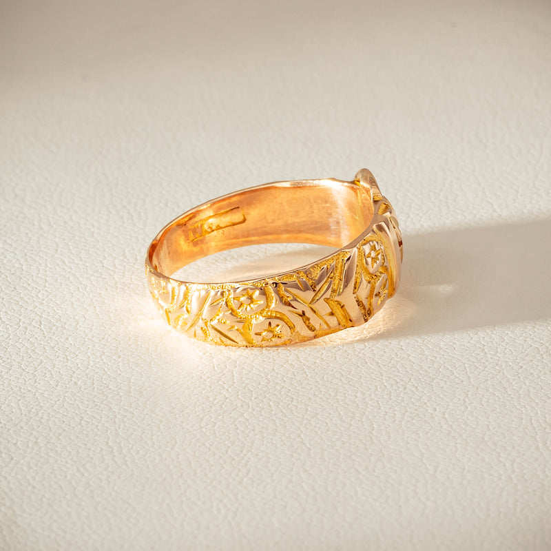 Vintage 9ct Yellow Gold Garter Ring - Chester 1894 - Ring - Walker & Hall