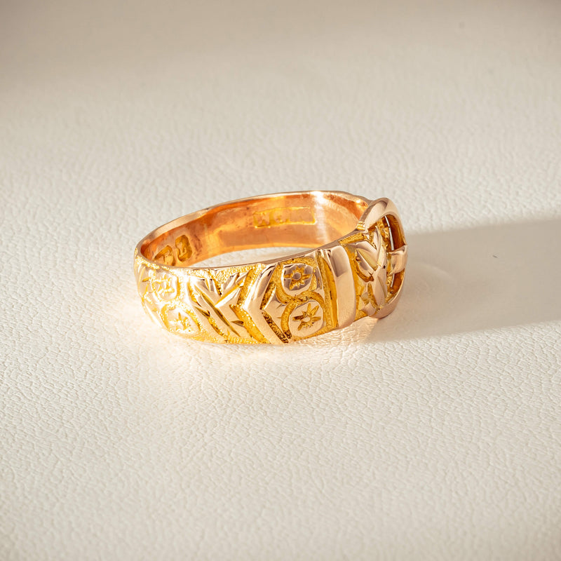 Vintage 9ct Yellow Gold Garter Ring - Chester 1894 - Ring - Walker & Hall