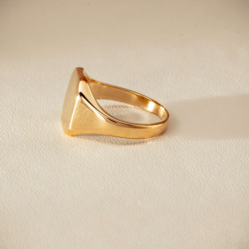 Deja Vu 9ct Yellow Gold Rectangular Signet Ring - Ring - Walker & Hall